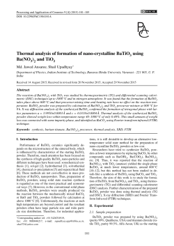 Thermal analysis of formation of nano