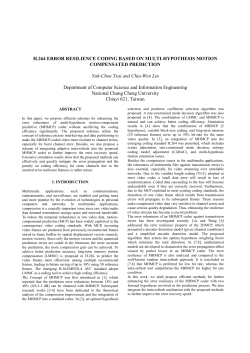 H.264 ERROR RESILIENCE CODING BASED ON MULTI