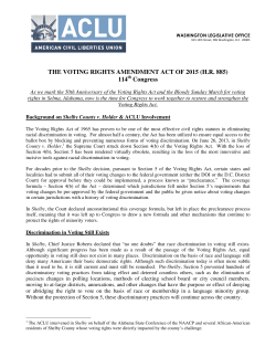 THE VOTING RIGHTS AMENDMENT ACT OF 2015 (HR 885
