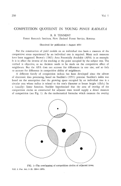 competition quotient in young pinus radiata