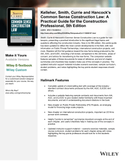 Kelleher, Smith, Currie and Hancock`s Common Sense