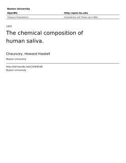 The chemical composition of human saliva. - OpenBU