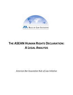 The ASEAN Human Rights Declaration: A Legal Analysis