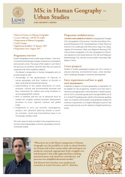 Human Geography, fact sheet