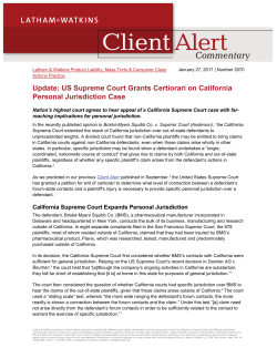 Update: US Supreme Court Grants Certiorari on California Personal