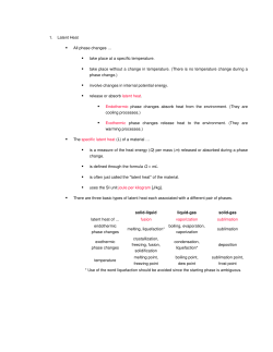 1. Latent Heat All phase changes