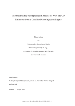 Thermodynamic based prediction Model for NOx and CO