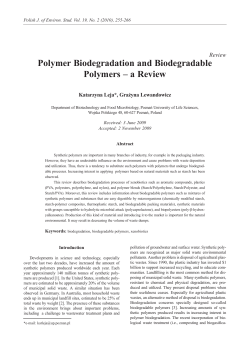Polymer Biodegradation and Biodegradable Polymers &ndash; a Review