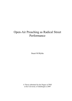 Open-Air Preaching as Radical Street Performance