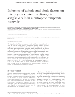 Influence of abiotic and biotic factors on microcystin content in