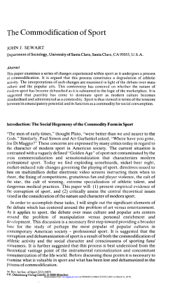 The Commodification of Sport
