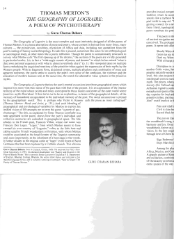 thomas merton`s the geography of lograire: a poem of psychotherapy