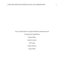 COMPUTER MEDIATED COMMUNICATION AND APPREHENSION