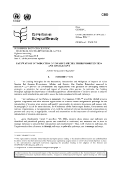 /&hellip; Distr. GENERAL UNEP/CBD/SBSTTA/18/9/Add.1 26 June 2014
