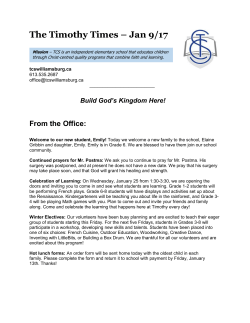 The Timothy Times &ndash; Jan 9/17