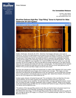 BlueView Delivers High-Res &ldquo;Gap-Filling&rdquo; Sonar to Hydroid for Atlas