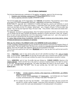 THE VICTORIAN COMPROMISE The Victorian Compromise was a