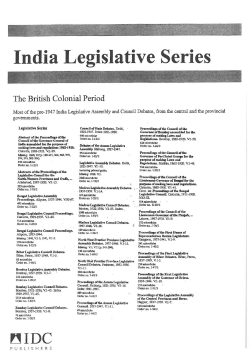 India Legislative Series