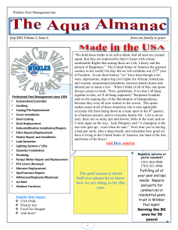 July 2013 - Winkler Pool Management Inc.