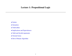 Lecture 1: Propositional Logic
