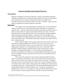 Progressive Discipline in the Unionized Work Force