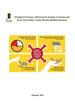 Simon Communities Election Manifesto 2015 Summary