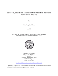 Love, Toil, and Health Insurance: Why American Husbands Retire
