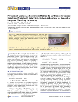 Pyrolysis of Oxalates, a Convenient Method To Synthesize