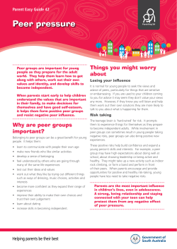 Peer pressure - parent easy guide - Department for Education and