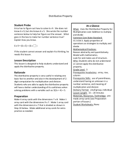 Distributive Property - Math Interventions Matrix