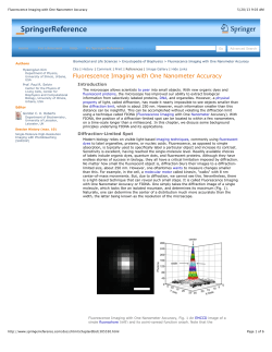 (2013). Fluorescence Imaging with One Nanometer Accuracy