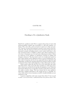 Deciding to Do a Qualitative Study