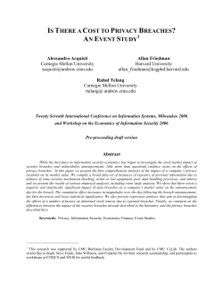 is there a cost to privacy breaches? an event study