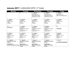 January 2017 Instructional Calendars