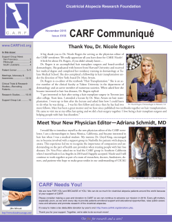 CARF Communiqué - Cicatricial Alopecia Research Foundation