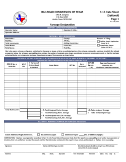 Acreage Designation - Railroad Commission of Texas