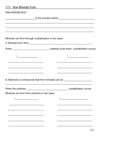1/11 How Minerals Form - mychandlerschools.org