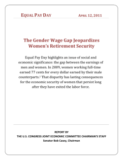 The Gender Wage Gap Jeopardizes Women`s Retirement Security