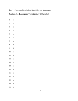 Section A - Language Terminology (40 marks)