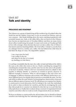 Unit A7 Talk and identity