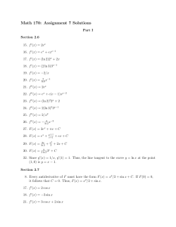 Math 170: Assignment 7 Solutions