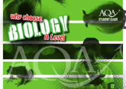 A-level Biology Student guide Student guide: Why Choose