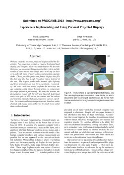 Experiences Implementing and Using Personal Projected