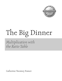 Multiplication with the Ratio Table