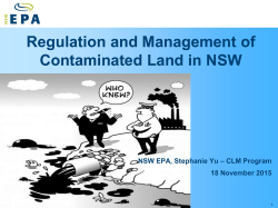 Regulation and Management of Contaminated Land in
