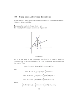 40 Sum and Difference Identities