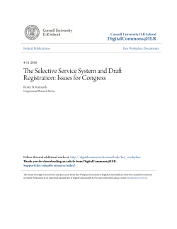The Selective Service System and Draft Registration: Issues for