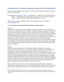 A Longitudinal Study of Language Acquisition in Autistic