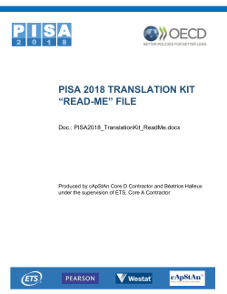 PISA 2018 Translation Kit