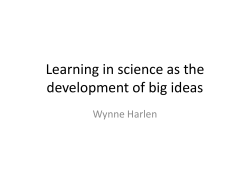 Learning in science as the development of big ideas
